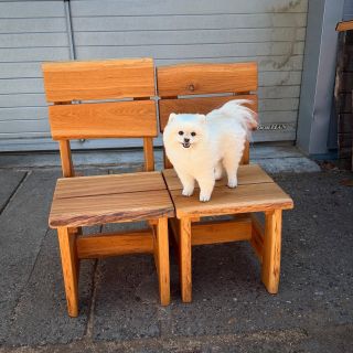 Der Kunde kam, um seine rustikalen Eichenstühle abzuholen – und brachte gleich den Qualitätskontrolleur mit.😀 Die...